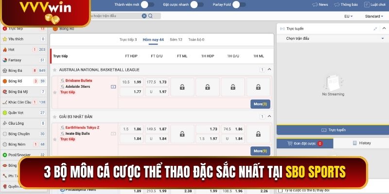 SBO Sports VVVwin - Đơn Vị Cung Cấp Kèo Cược Chất Lượng Cao 2026 3 3 bộ môn cá cược thể thao đặc sắc nhất tại SBO Sports