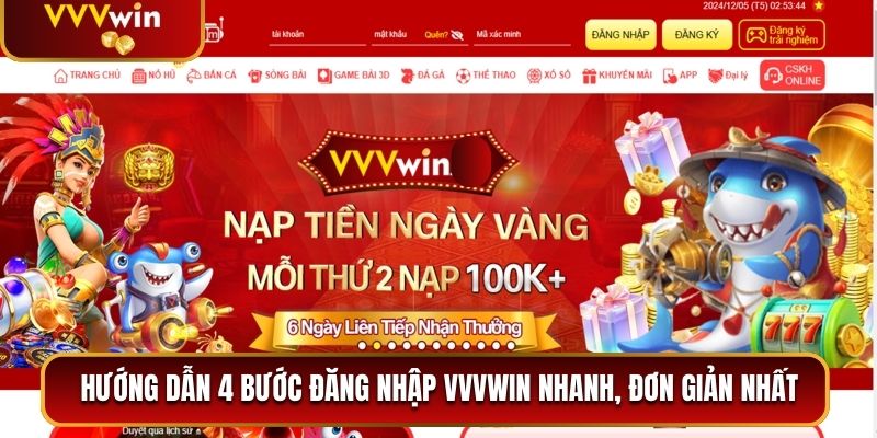 Hướng dẫn 4 bước đăng nhập VVVwin nhanh, đơn giản nhất